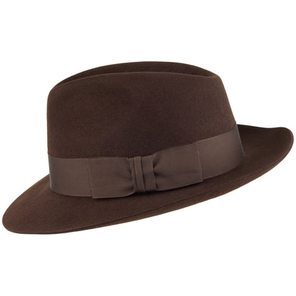 Sombrero Fedora Knightsbridge de fieltro de piel de Christys - Marrón