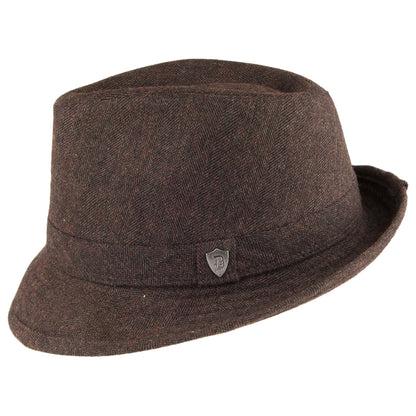 Sombrero Trilby de mezcla de lana de Dorfman Pacific - Marrón