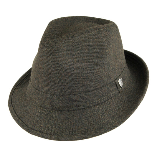 Sombrero Trilby de mezcla de lana de Dorfman Pacific - Verde Oliva