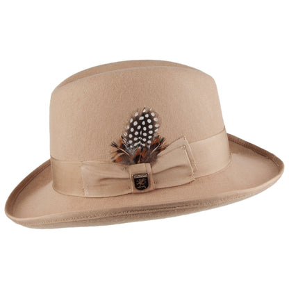 Sombrero Homburg de fieltro de lana de Stacy Adams - Camel