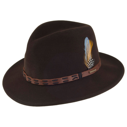 Sombrero Fedora Safari Traveller VitaFelt de Stetson - Marrón