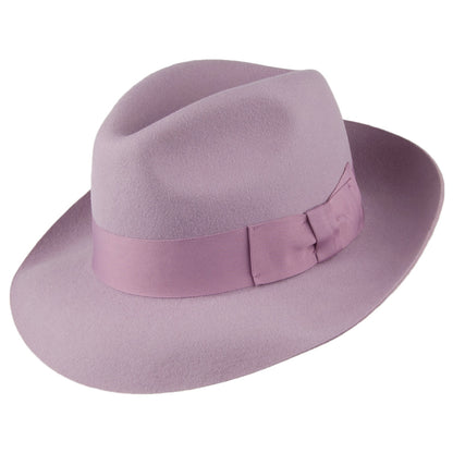 Sombrero Fedora Mayfair de fieltro de lana de Denton - Lila