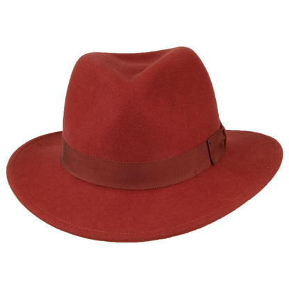 Sombrero Fedora Curtis plegable Repelente de agua de fieltro de lana de Bailey - Henna