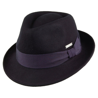 Sombrero Trilby de fieltro de lana de Seeberger - Azul Marino