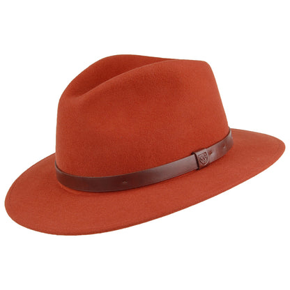 Sombrero Fedora Messer de Brixton - Rojo Ladrillo