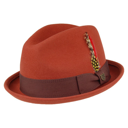 Sombrero Trilby Gain de Brixton - Rojo Ladrillo