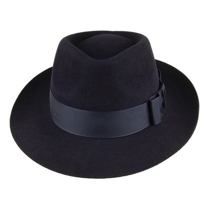 Sombrero Fedora Casablanca de fieltro de piel de Christys - Azul Marino