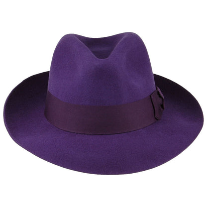 Sombrero Fedora Mayfair de fieltro de lana de Denton - Morado