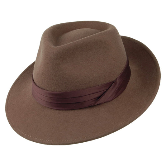 Sombrero Fedora Goodman de fieltro de lana de Brixton - Camel