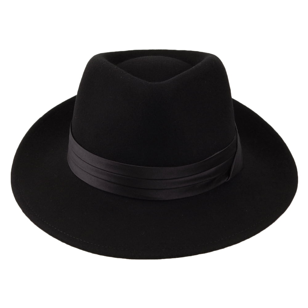 Sombrero Fedora Goodman de fieltro de lana de Brixton - Negro