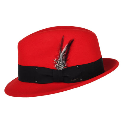 Sombrero Trilby Tino plegable de Bailey - Rojo