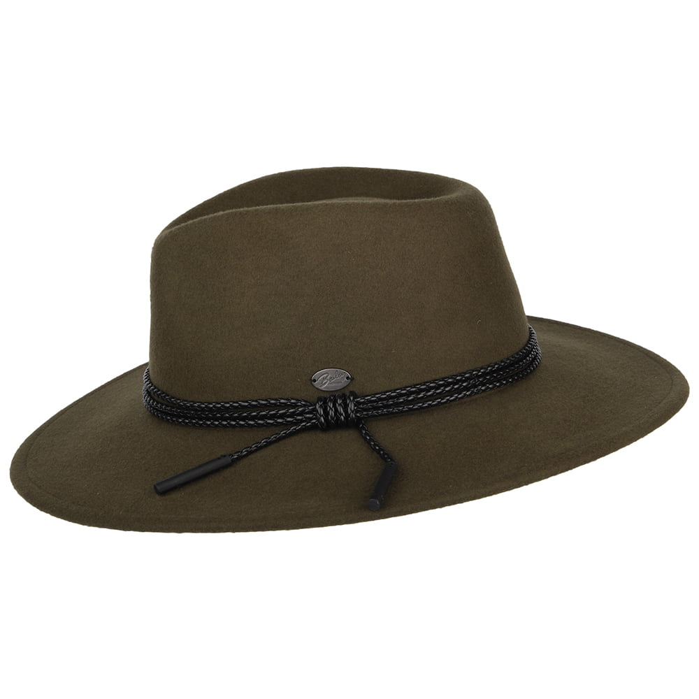 Sombrero Outback Piston de fieltro de lana de Bailey - Verde Oliva