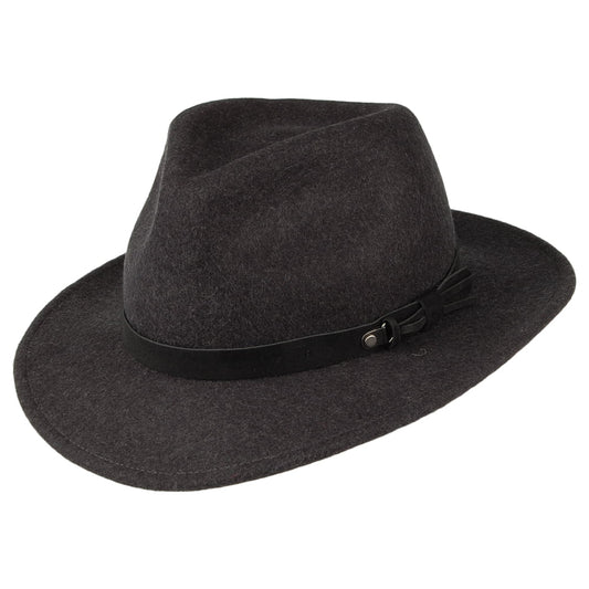 Sombrero Fedora repelente al agua de Seeberger - Antracita