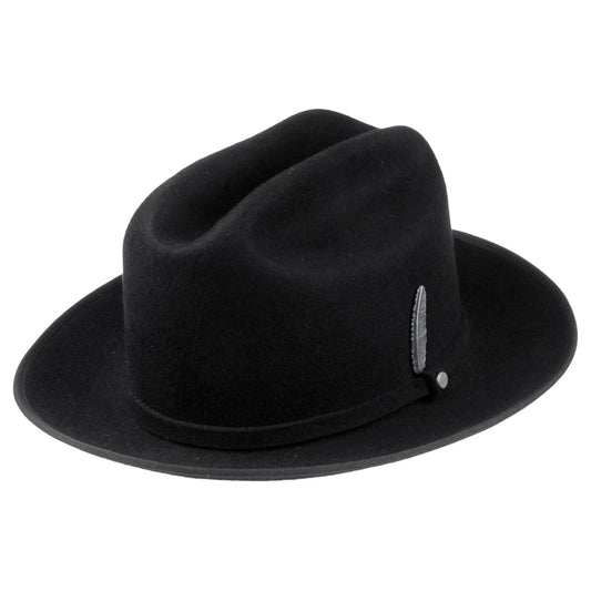 Sombrero Cowboy Open Road de fieltro de lana de Stetson - Negro