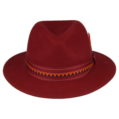 Sombrero Fedora Aztek de fieltro de lana de Stetson - Burdeos