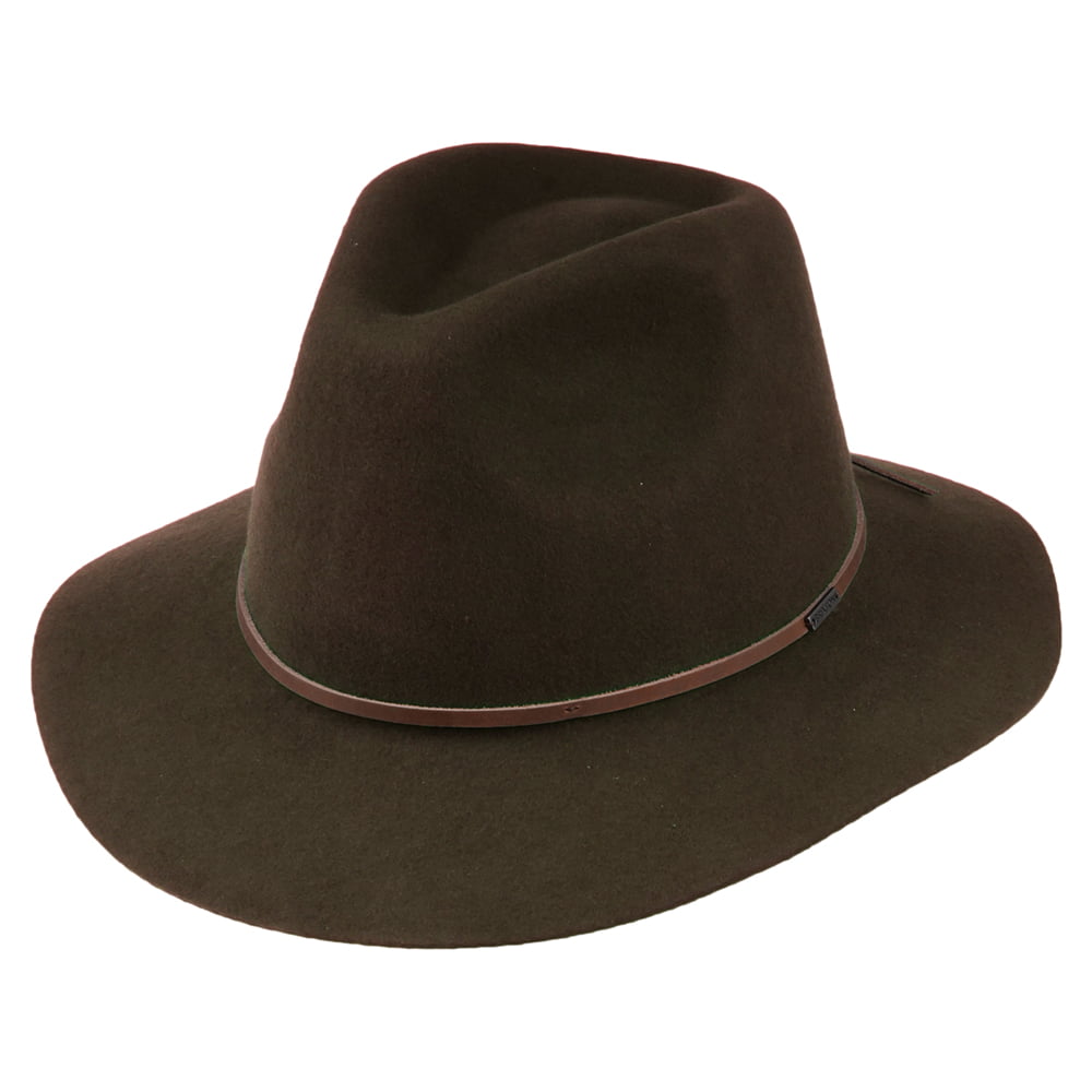 Sombrero Fedora Wesley de fieltro de lana de Brixton - Marrón