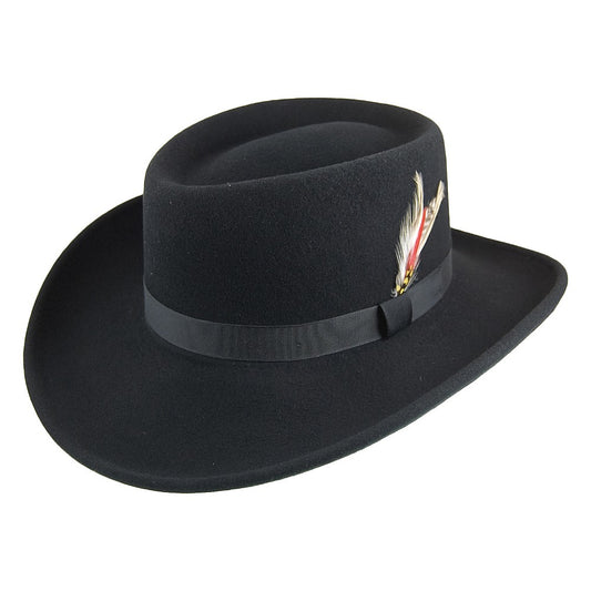 Sombrero Gambler Midnight de fieltro de lana de New York Hat Co.
