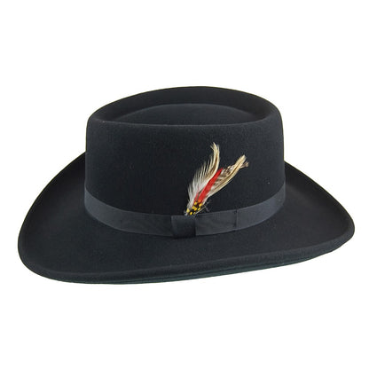 Sombrero Gambler Midnight de fieltro de lana de New York Hat Co.