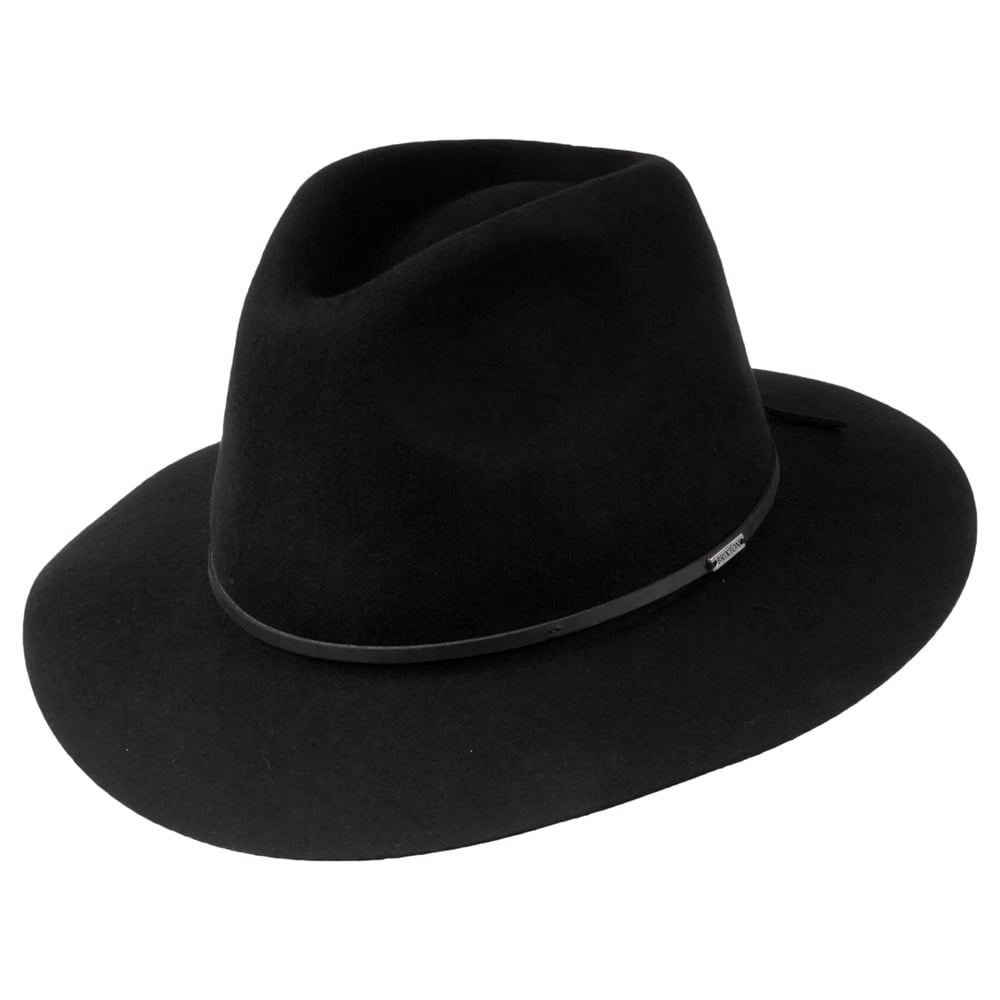 Sombrero Fedora Wesley de fieltro de lana de Brixton - Negro