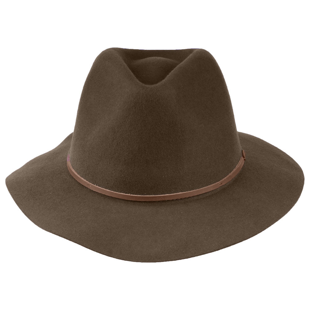 Sombrero Fedora Wesley plegable de fieltro de lana de Brixton - Café