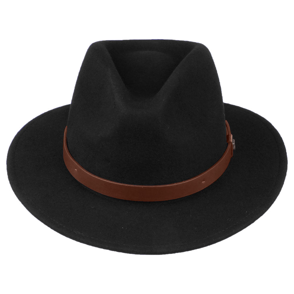 Sombrero Fedora Messer de fieltro de lana de Brixton - Negro