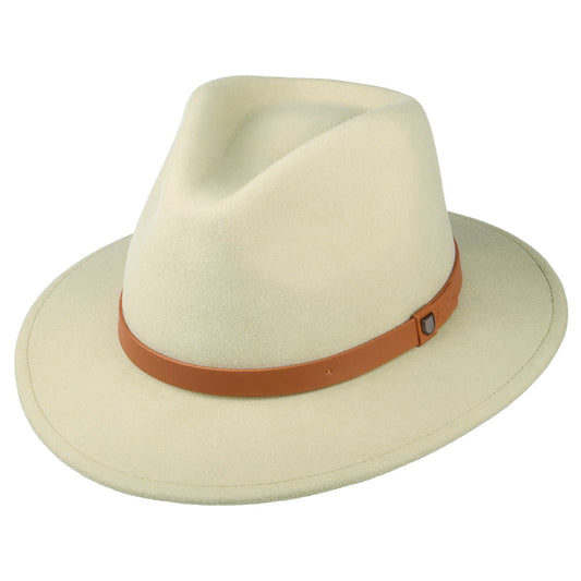 Sombrero Fedora Messer de fieltro de lana de Brixton - Arena Claro