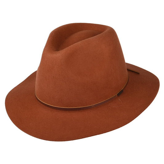 Sombrero Fedora Wesley de fieltro de lana de Brixton - Caramelo