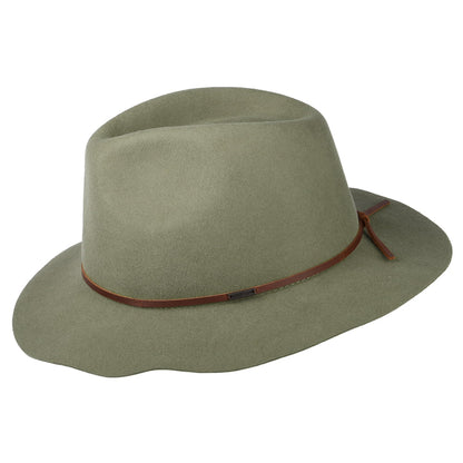 Sombrero Fedora Wesley plegable de fieltro de lana de Brixton - Salvia Claro