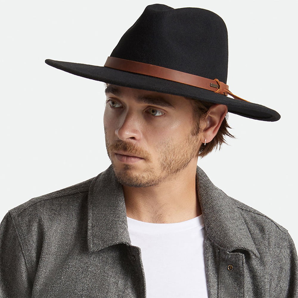 Sombrero Outback Field Proper de fieltro de lana de Brixton - Negro