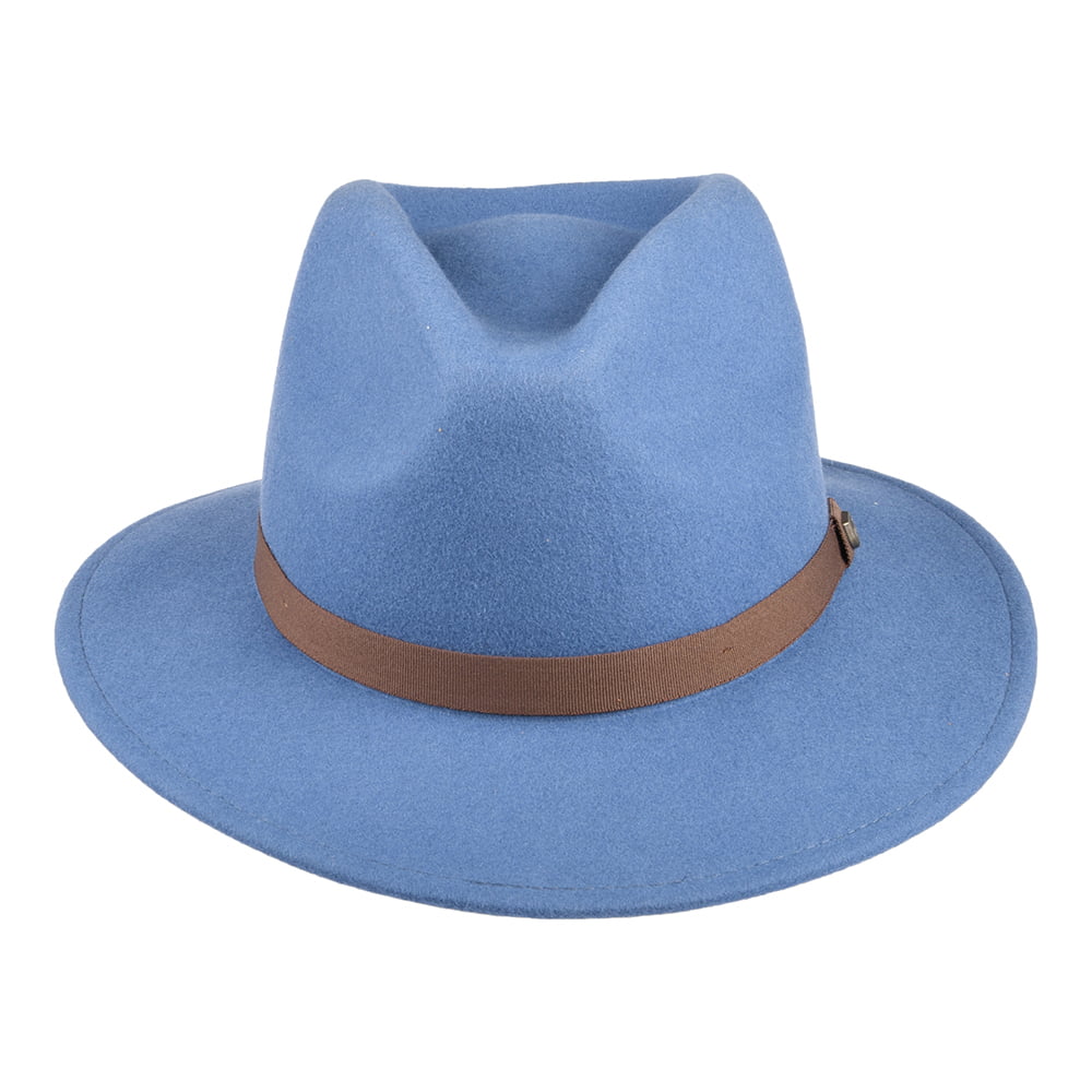 Sombrero Fedora Messer plegable de fieltro de lana de Brixton - Pizarra