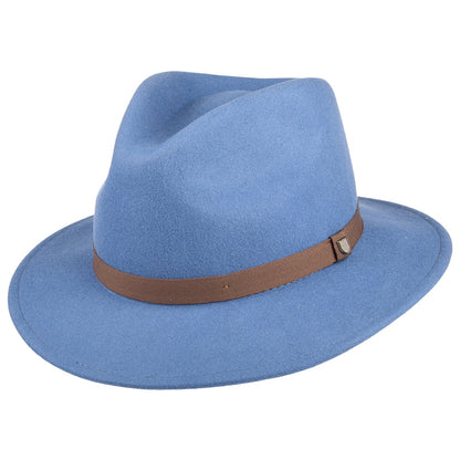 Sombrero Fedora Messer plegable de fieltro de lana de Brixton - Pizarra