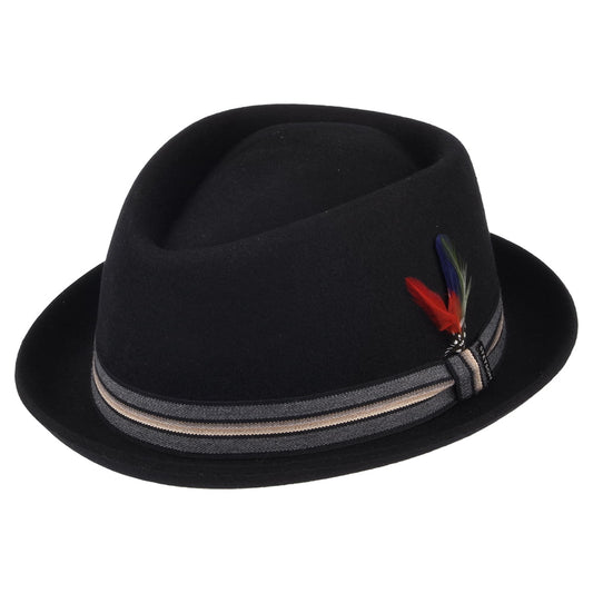 Sombrero Trilby Diamond de fieltro de lana de Stetson - Negro
