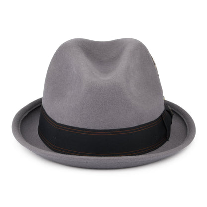 Sombrero Trilby Gain de fieltro de lana con cinta decorativa negra de Brixton - Gris