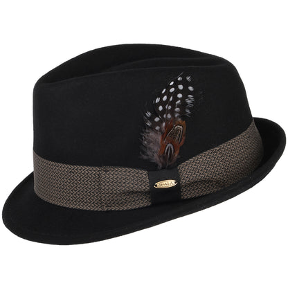 Sombrero Trilby Rexburg plegable de fieltro de lana de Scala - Negro