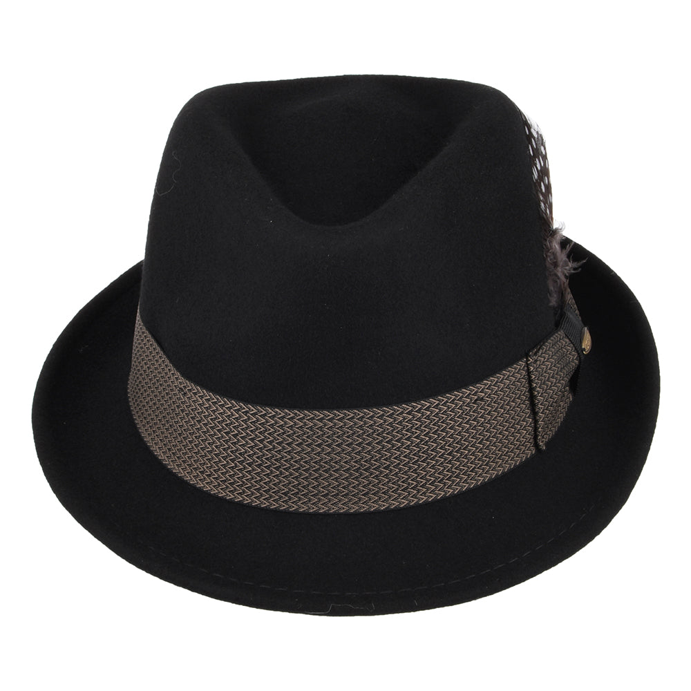 Sombrero Trilby Rexburg plegable de fieltro de lana de Scala - Negro