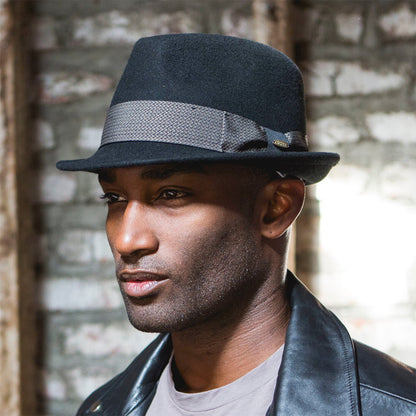 Sombrero Trilby Rexburg plegable de fieltro de lana de Scala - Negro