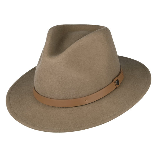Sombrero Fedora Messer de fieltro de lana de Brixton - Arena del Desierto