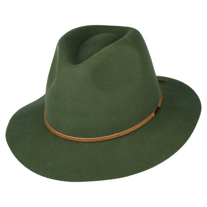 Sombrero Fedora Wesley de fieltro de lana de Brixton - Verde Oliva