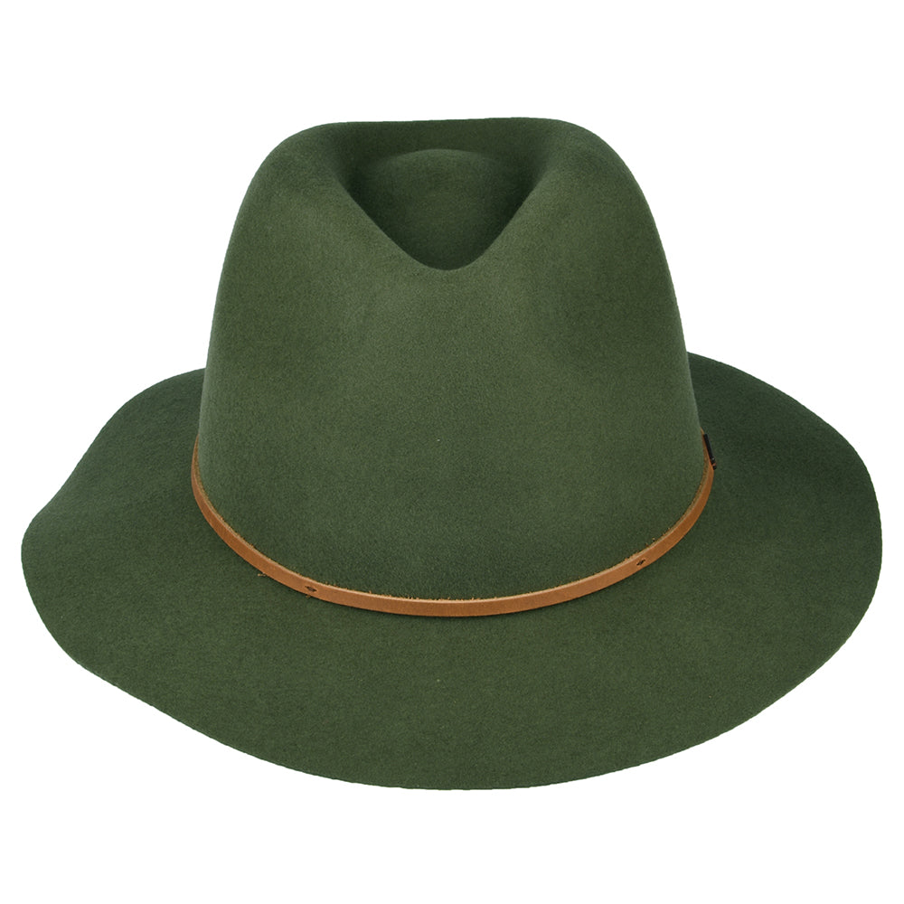 Sombrero Fedora Wesley de fieltro de lana de Brixton - Verde Oliva