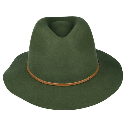 Sombrero Fedora Wesley de fieltro de lana de Brixton - Verde Oliva
