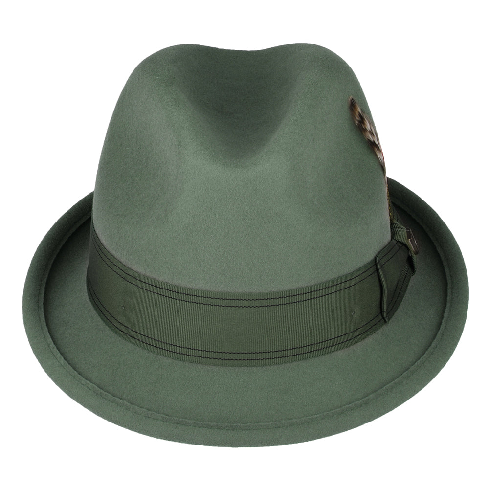 Sombrero Trilby Gain de fieltro de lana de Brixton - Verde Oliva Claro
