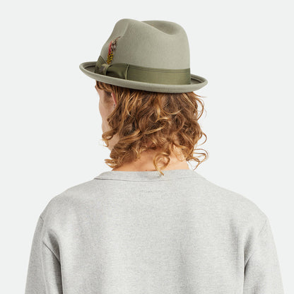 Sombrero Trilby Gain de fieltro de lana de Brixton - Verde Oliva Claro