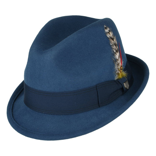 Sombrero Trilby Gain de fieltro de lana de Brixton - Azul