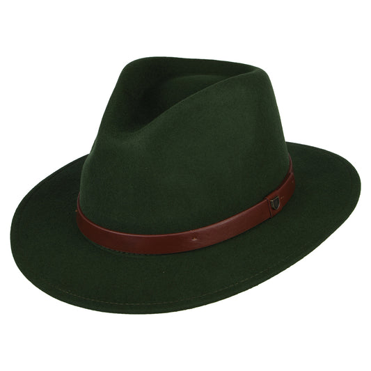 Sombrero Fedora Messer de fieltro de lana de Brixton - Bosque