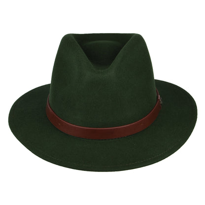 Sombrero Fedora Messer de fieltro de lana de Brixton - Bosque