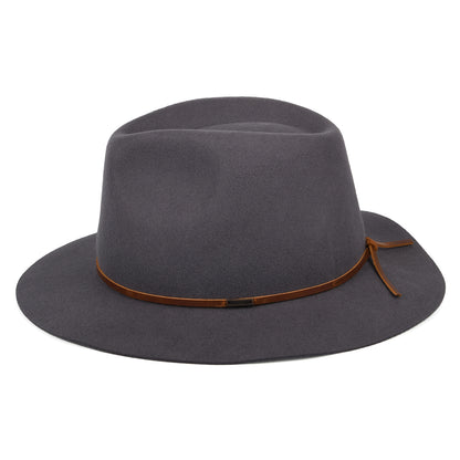 Sombrero Fedora Wesley de fieltro de lana de Brixton - Gris