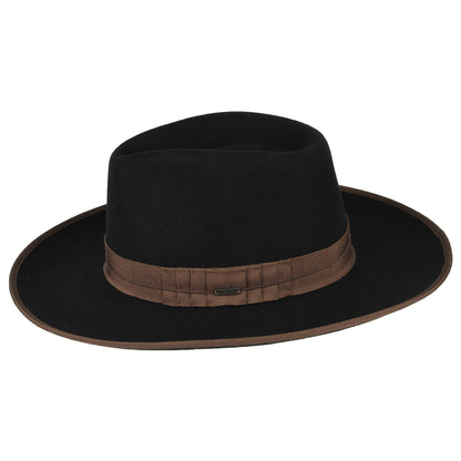 Sombrero Fedora Reno de fieltro de lana de Brixton - Negro-Marrón