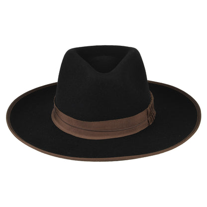 Sombrero Fedora Reno de fieltro de lana de Brixton - Negro-Marrón