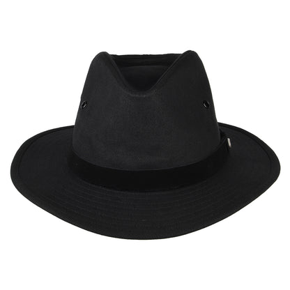 Sombrero Fedora Messer X Adventure repelente al agua de algodón de Brixton - Negro