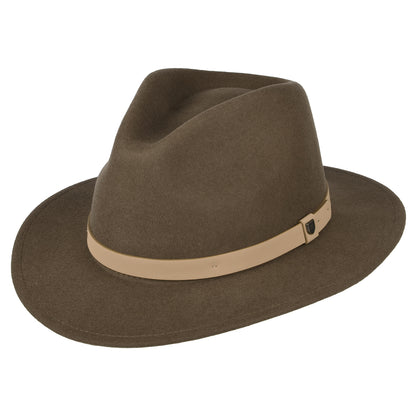 Sombrero Fedora Messer de fieltro de lana de Brixton - Marrón-Natural